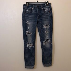Distressed American Eagle Tomgirl Jeans